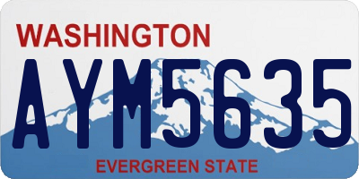 WA license plate AYM5635