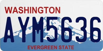 WA license plate AYM5636