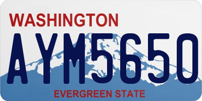 WA license plate AYM5650