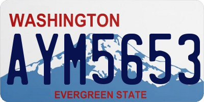 WA license plate AYM5653