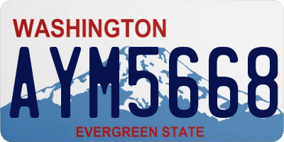 WA license plate AYM5668