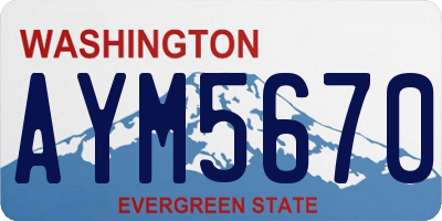 WA license plate AYM5670