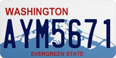 WA license plate AYM5671