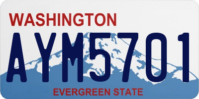 WA license plate AYM5701