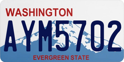 WA license plate AYM5702