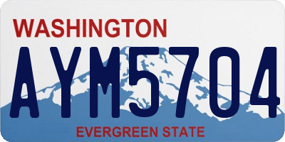 WA license plate AYM5704