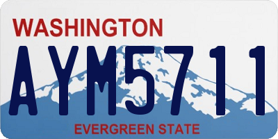 WA license plate AYM5711