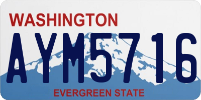 WA license plate AYM5716
