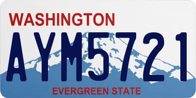 WA license plate AYM5721