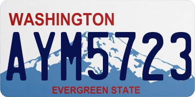 WA license plate AYM5723