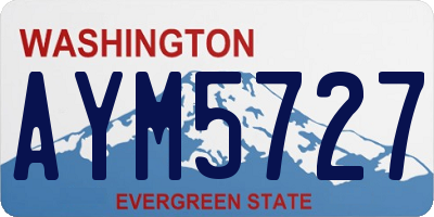 WA license plate AYM5727
