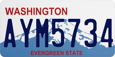 WA license plate AYM5734