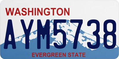 WA license plate AYM5738