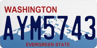 WA license plate AYM5743