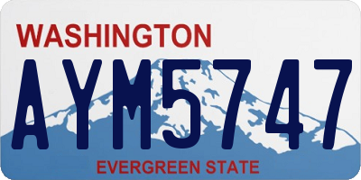 WA license plate AYM5747