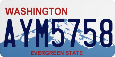 WA license plate AYM5758