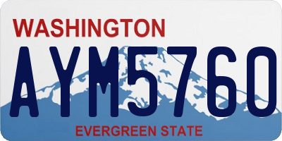 WA license plate AYM5760