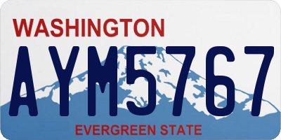 WA license plate AYM5767