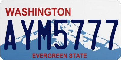 WA license plate AYM5777