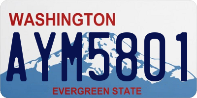 WA license plate AYM5801