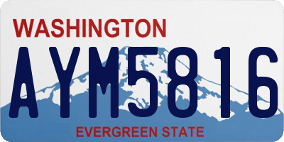 WA license plate AYM5816