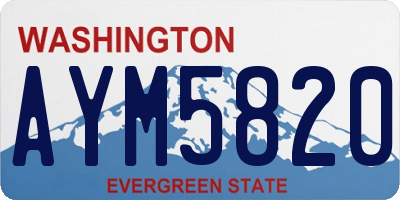 WA license plate AYM5820
