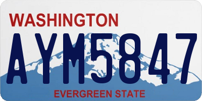 WA license plate AYM5847