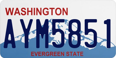 WA license plate AYM5851