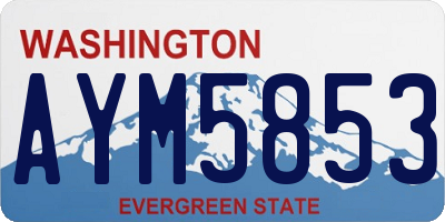WA license plate AYM5853