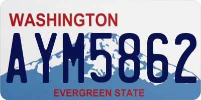 WA license plate AYM5862