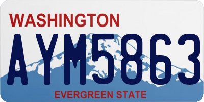 WA license plate AYM5863