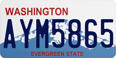WA license plate AYM5865