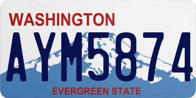 WA license plate AYM5874