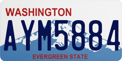 WA license plate AYM5884