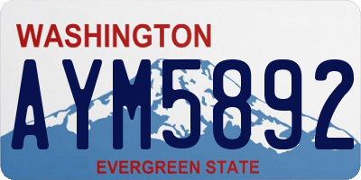 WA license plate AYM5892