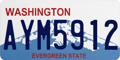 WA license plate AYM5912