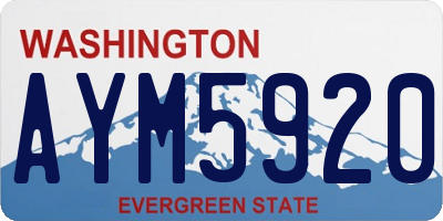 WA license plate AYM5920
