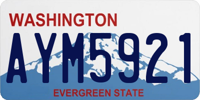 WA license plate AYM5921