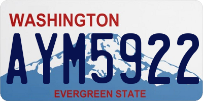 WA license plate AYM5922