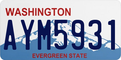 WA license plate AYM5931