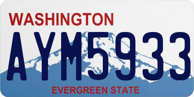 WA license plate AYM5933