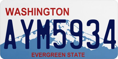 WA license plate AYM5934