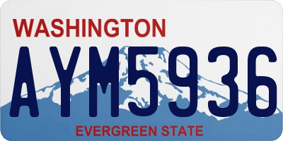 WA license plate AYM5936
