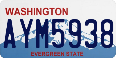WA license plate AYM5938