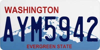 WA license plate AYM5942