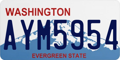 WA license plate AYM5954