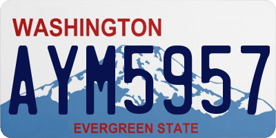WA license plate AYM5957