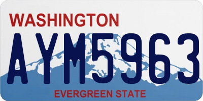 WA license plate AYM5963