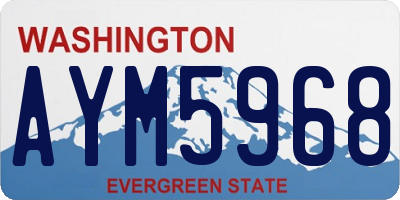 WA license plate AYM5968