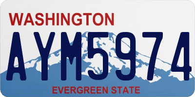 WA license plate AYM5974